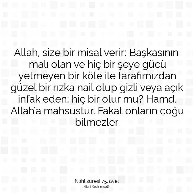 Ayetbul | Kuran Mealleri | Quran | Nahl suresi 75. ayet