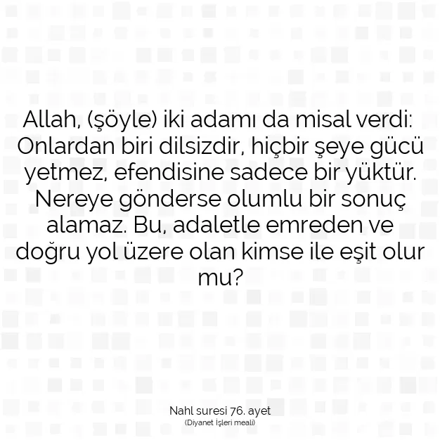 Ayetbul | Kuran Mealleri | Quran | Nahl suresi 76. ayet