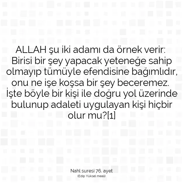 Ayetbul | Kuran Mealleri | Quran | Nahl suresi 76. ayet