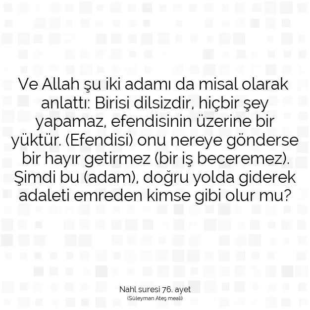 Ayetbul | Kuran Mealleri | Quran | Nahl suresi 76. ayet