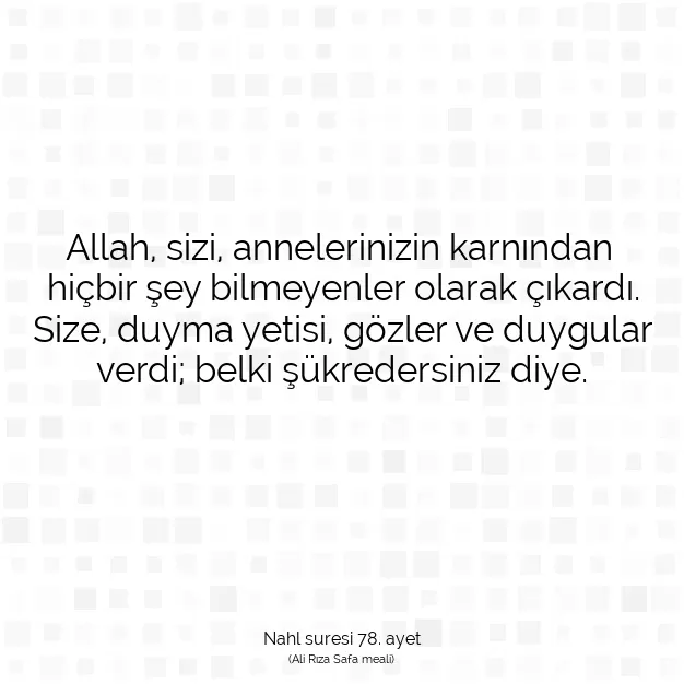 Ayetbul | Kuran Mealleri | Quran | Nahl suresi 78. ayet