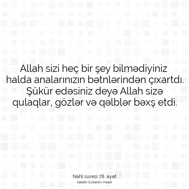 Ayetbul | Kuran Mealleri | Quran | Nahl suresi 78. ayet