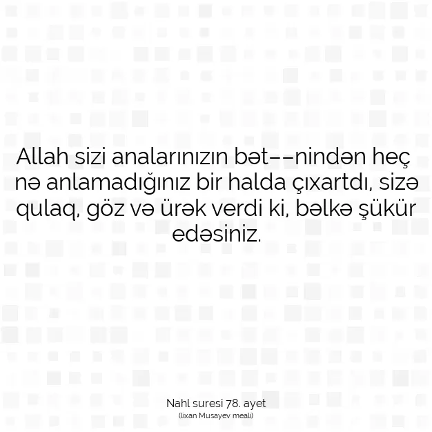 Ayetbul | Kuran Mealleri | Quran | Nahl suresi 78. ayet