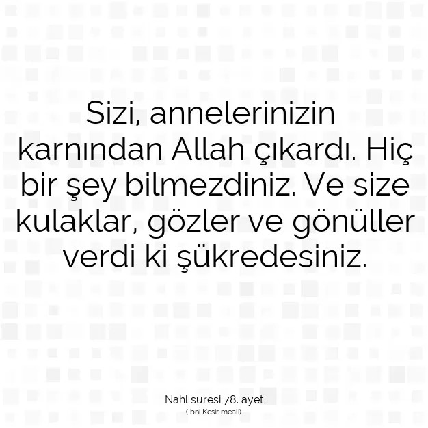 Ayetbul | Kuran Mealleri | Quran | Nahl suresi 78. ayet