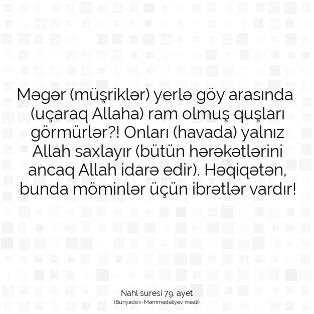 Ayetbul | Kuran Mealleri | Quran | Nahl suresi 79. ayet