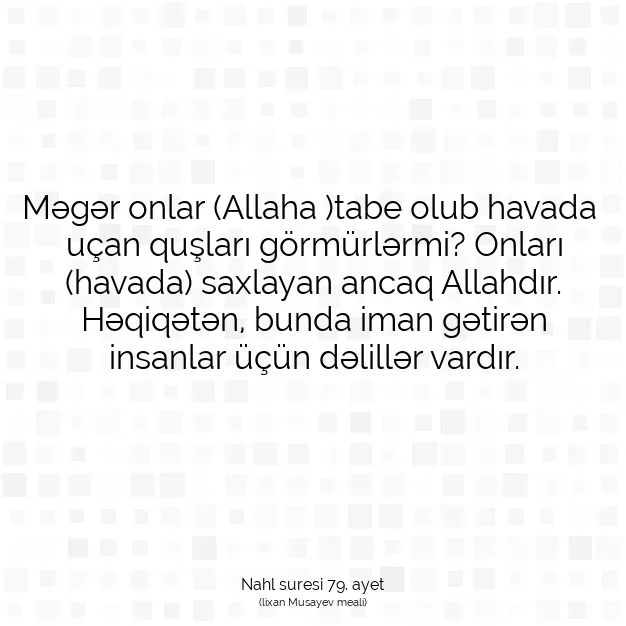 Ayetbul | Kuran Mealleri | Quran | Nahl suresi 79. ayet