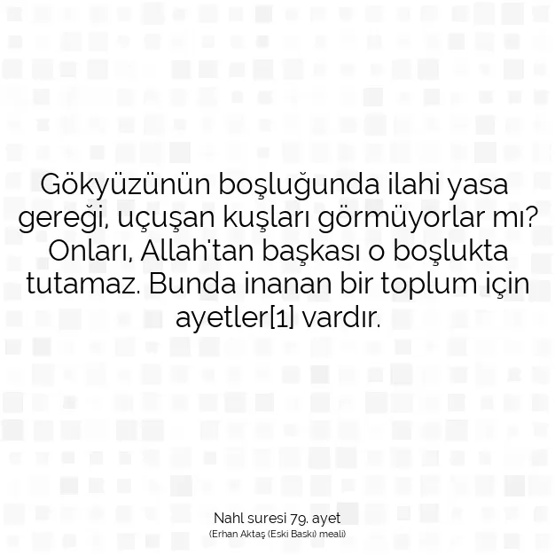 Ayetbul | Kuran Mealleri | Quran | Nahl suresi 79. ayet