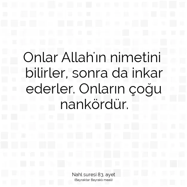 Ayetbul | Kuran Mealleri | Quran | Nahl suresi 83. ayet