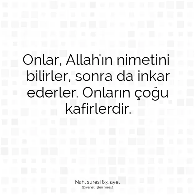 Ayetbul | Kuran Mealleri | Quran | Nahl suresi 83. ayet