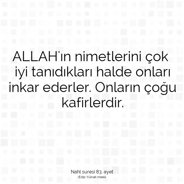 Ayetbul | Kuran Mealleri | Quran | Nahl suresi 83. ayet