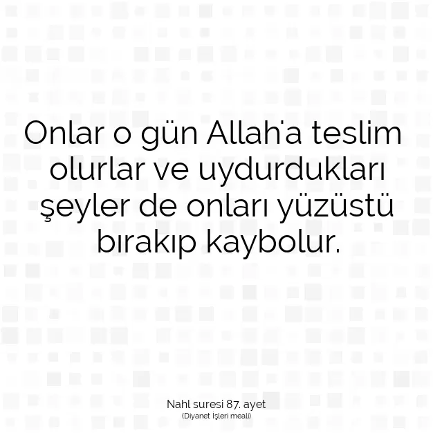 Ayetbul | Kuran Mealleri | Quran | Nahl suresi 87. ayet