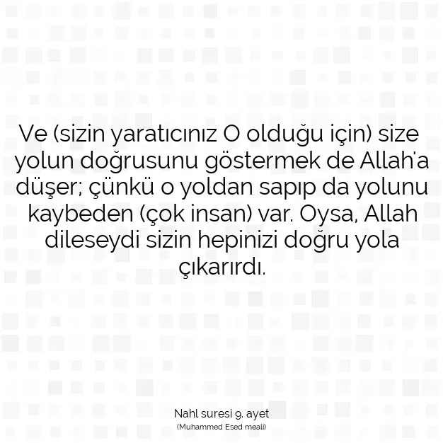 Ayetbul | Kuran Mealleri | Quran | Nahl suresi 9. ayet