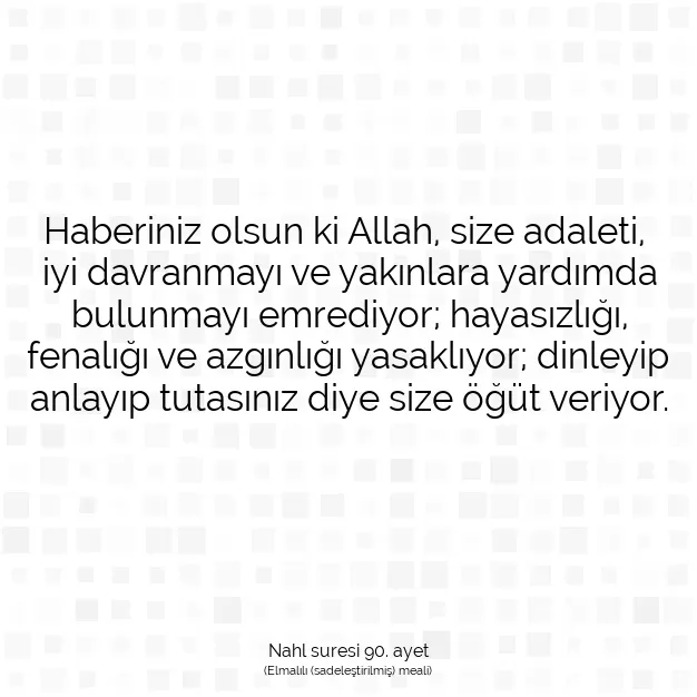 Ayetbul | Kuran Mealleri | Quran | Nahl suresi 90. ayet