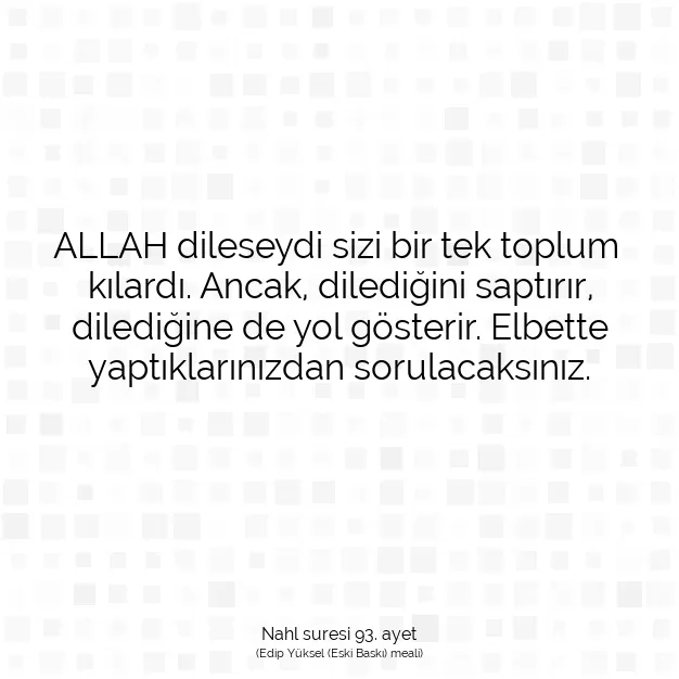 Ayetbul | Kuran Mealleri | Quran | Nahl suresi 93. ayet