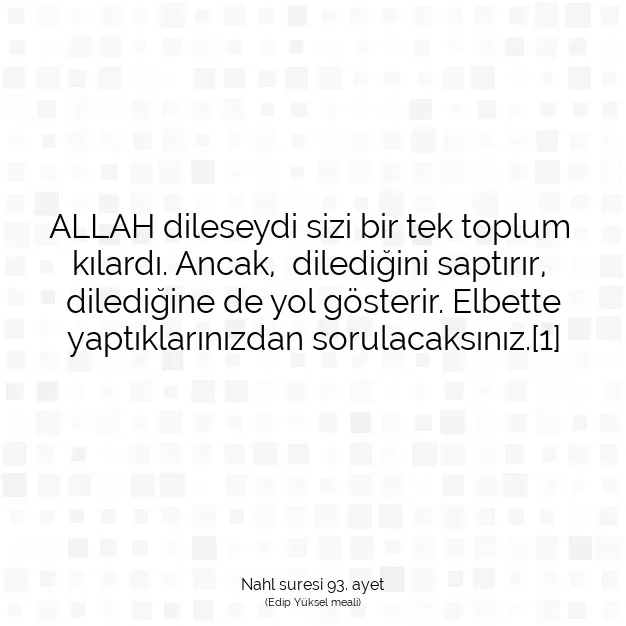 Ayetbul | Kuran Mealleri | Quran | Nahl suresi 93. ayet