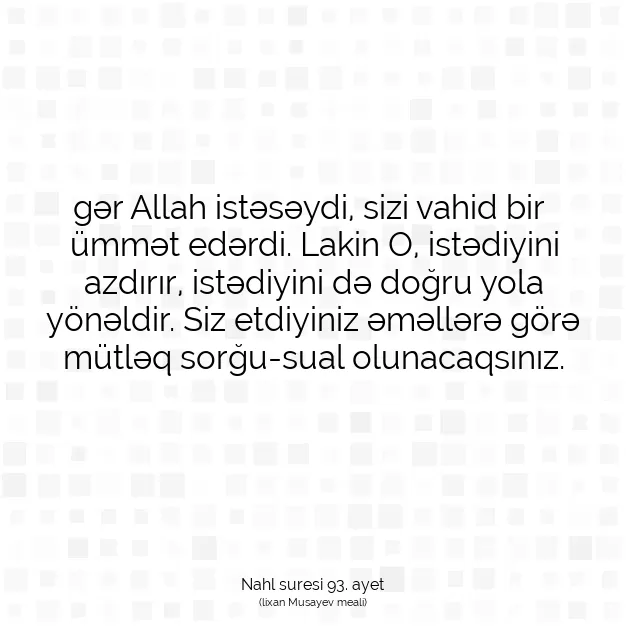 Ayetbul | Kuran Mealleri | Quran | Nahl suresi 93. ayet