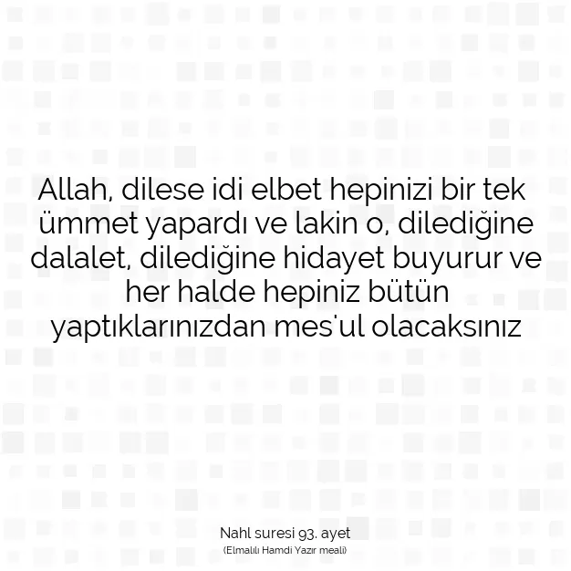 Ayetbul | Kuran Mealleri | Quran | Nahl suresi 93. ayet