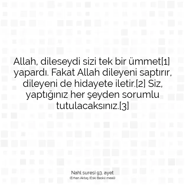 Ayetbul | Kuran Mealleri | Quran | Nahl suresi 93. ayet