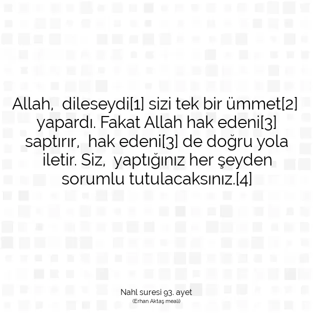 Ayetbul | Kuran Mealleri | Quran | Nahl suresi 93. ayet