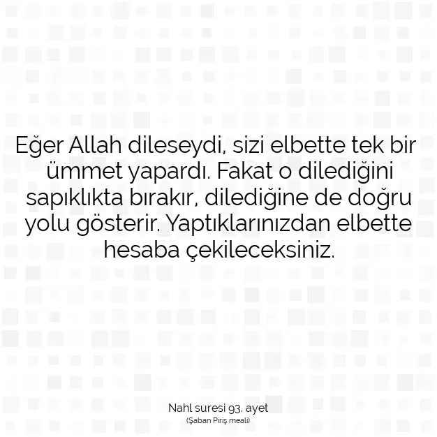 Ayetbul | Kuran Mealleri | Quran | Nahl suresi 93. ayet