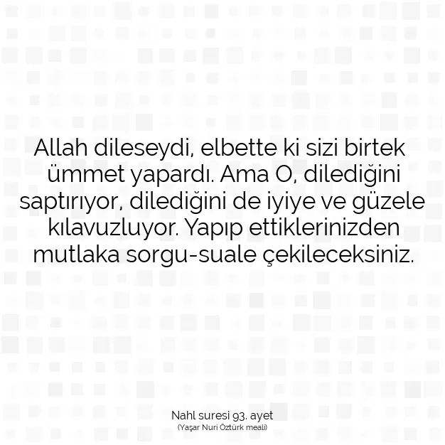 Ayetbul | Kuran Mealleri | Quran | Nahl suresi 93. ayet