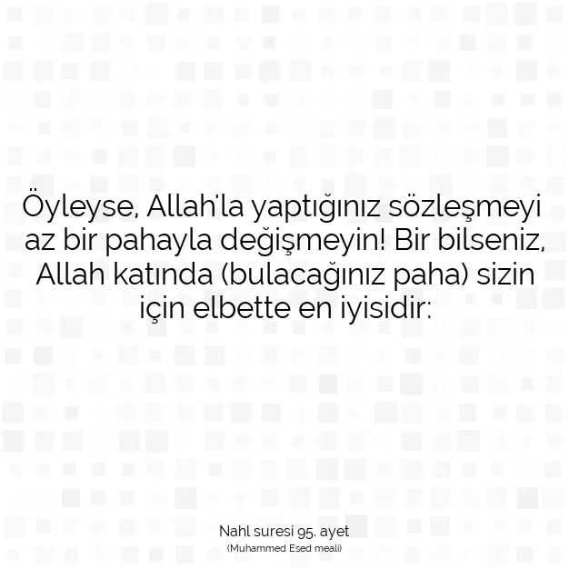 Ayetbul | Kuran Mealleri | Quran | Nahl suresi 95. ayet