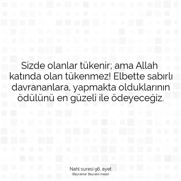 Ayetbul | Kuran Mealleri | Quran | Nahl suresi 96. ayet