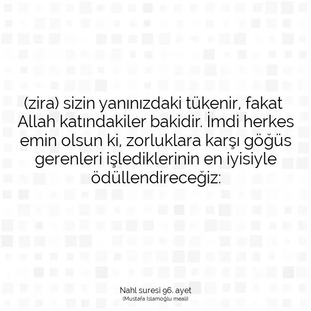 Ayetbul | Kuran Mealleri | Quran | Nahl suresi 96. ayet