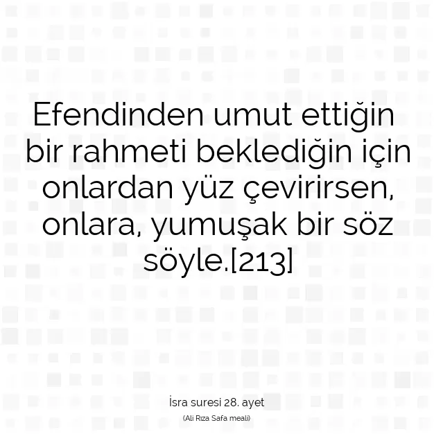 Ayetbul | Kuran Mealleri | Quran | İsra suresi 28. ayet