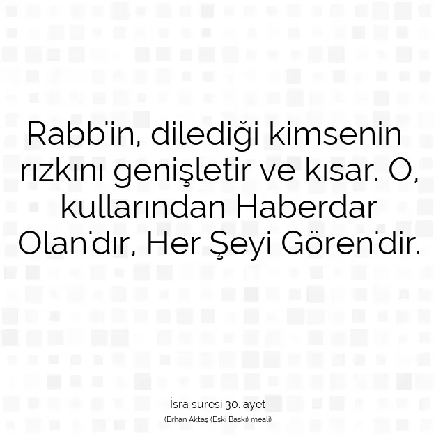 Ayetbul | Kuran Mealleri | Quran | İsra suresi 30. ayet