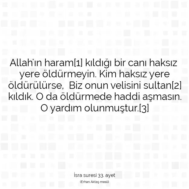 Ayetbul | Kuran Mealleri | Quran | İsra suresi 33. ayet