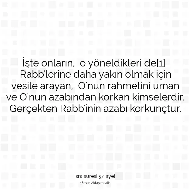 Ayetbul | Kuran Mealleri | Quran | İsra suresi 57. ayet