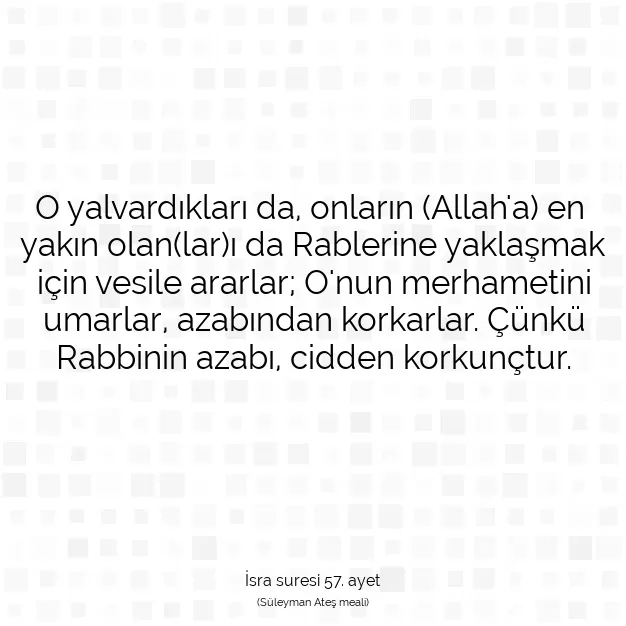 Ayetbul | Kuran Mealleri | Quran | İsra suresi 57. ayet