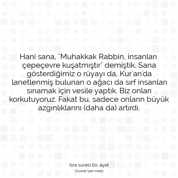 Ayetbul | Kuran Mealleri | Quran | İsra suresi 60. ayet