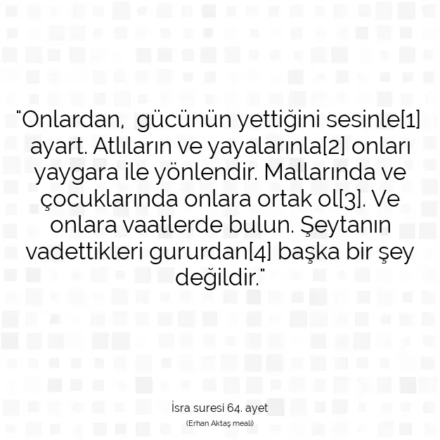 Ayetbul | Kuran Mealleri | Quran | İsra suresi 64. ayet