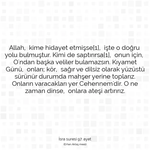 Ayetbul | Kuran Mealleri | Quran | İsra suresi 97. ayet