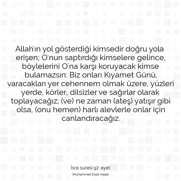 Ayetbul | Kuran Mealleri | Quran | İsra suresi 97. ayet