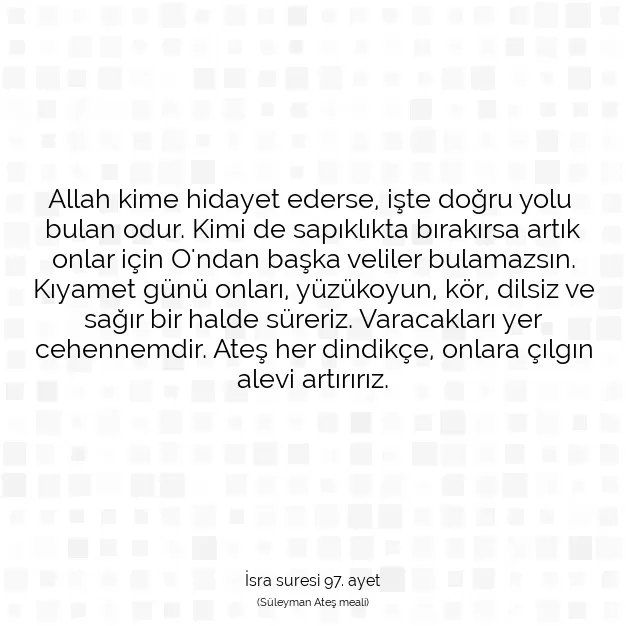 Ayetbul | Kuran Mealleri | Quran | İsra suresi 97. ayet