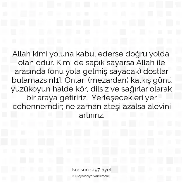 Ayetbul | Kuran Mealleri | Quran | İsra suresi 97. ayet