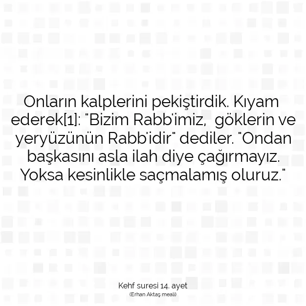 Ayetbul | Kuran Mealleri | Quran | Kehf suresi 14. ayet