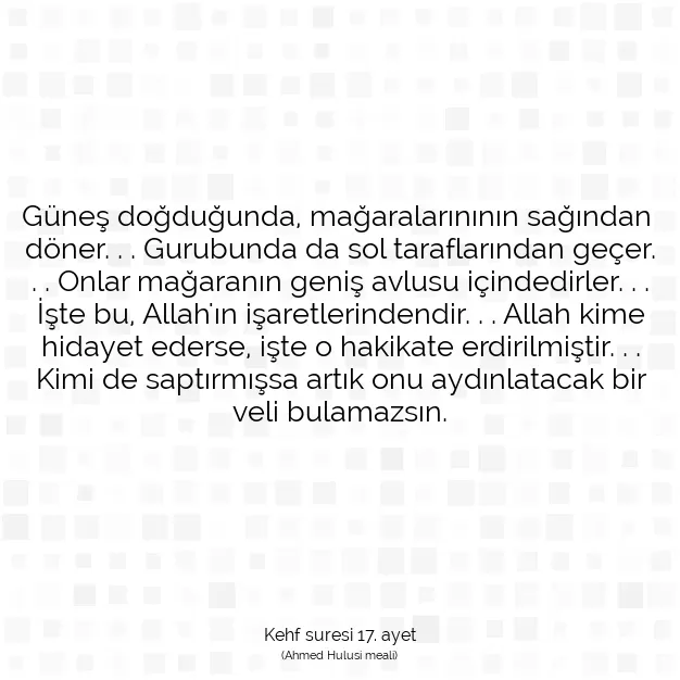 Ayetbul | Kuran Mealleri | Quran | Kehf suresi 17. ayet