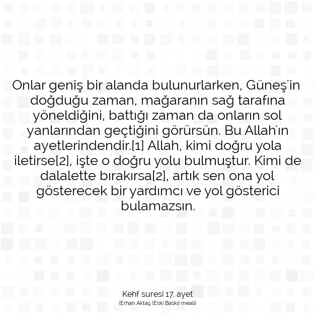 Ayetbul | Kuran Mealleri | Quran | Kehf suresi 17. ayet