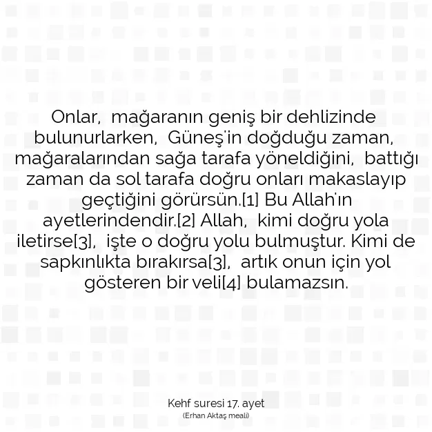 Ayetbul | Kuran Mealleri | Quran | Kehf suresi 17. ayet