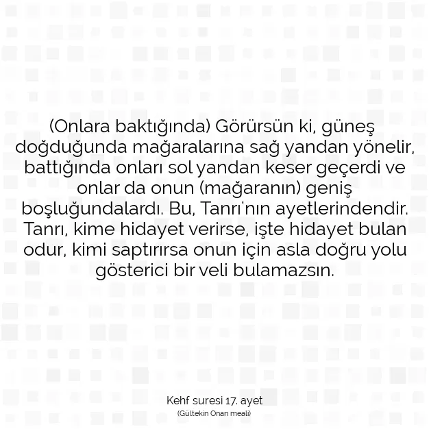 Ayetbul | Kuran Mealleri | Quran | Kehf suresi 17. ayet