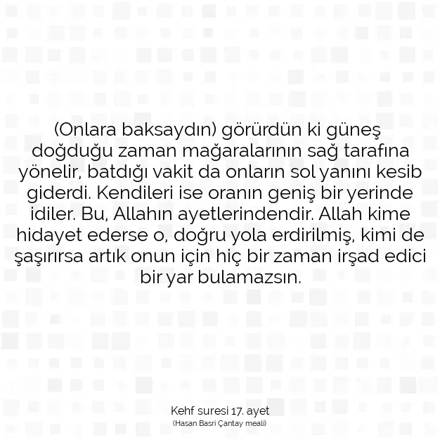 Ayetbul | Kuran Mealleri | Quran | Kehf suresi 17. ayet