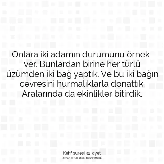 Ayetbul | Kuran Mealleri | Quran | Kehf suresi 32. ayet