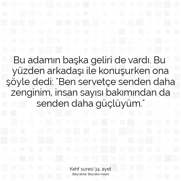 Ayetbul | Kuran Mealleri | Quran | Kehf suresi 34. ayet