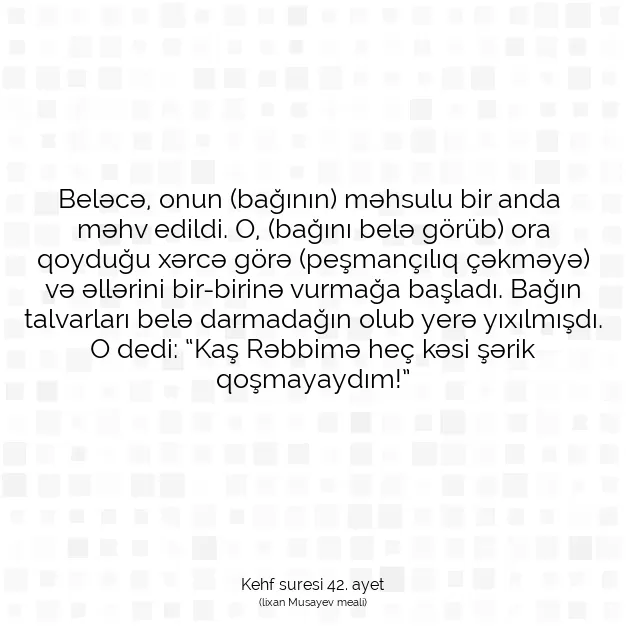 Ayetbul | Kuran Mealleri | Quran | Kehf suresi 42. ayet