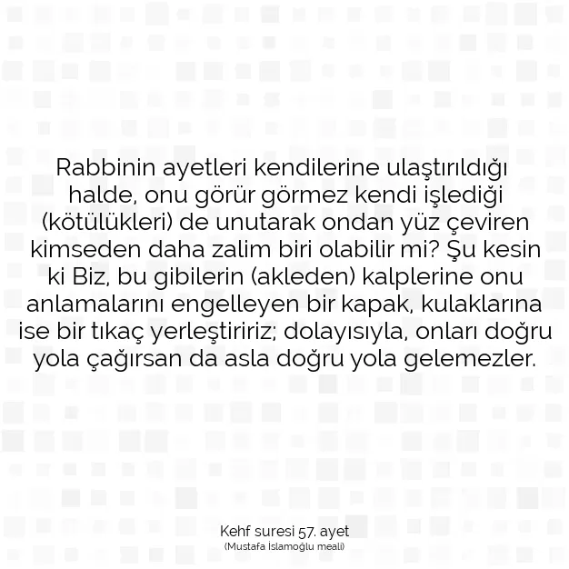 Ayetbul | Kuran Mealleri | Quran | Kehf suresi 57. ayet