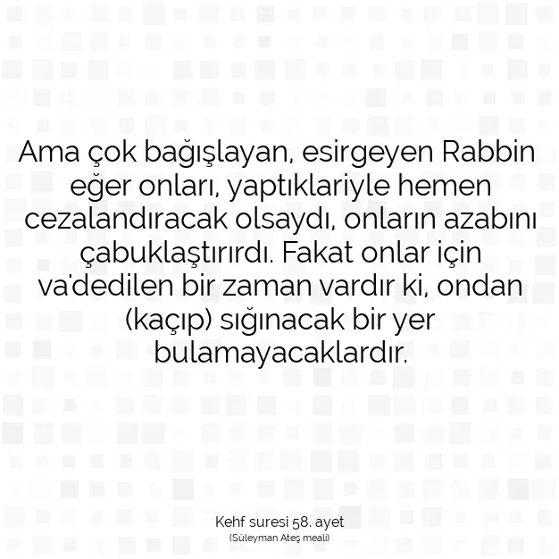 Ayetbul | Kuran Mealleri | Quran | Kehf suresi 58. ayet